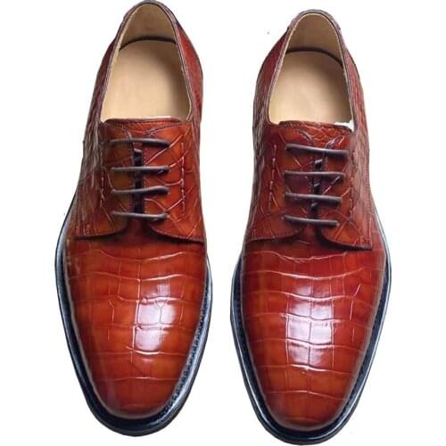 CWV new Men shoes manual Men crocodile leather shoes crocodile business Dress shoes British leisure Men formal shoes