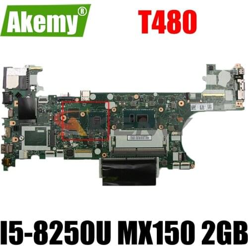 New ET480 NM-B501 For Lenovo Thinkpad T480 Notebook Motherboard CPU I5 8250U GPU MX150 2GB 100% Test Work FRU 01YR362