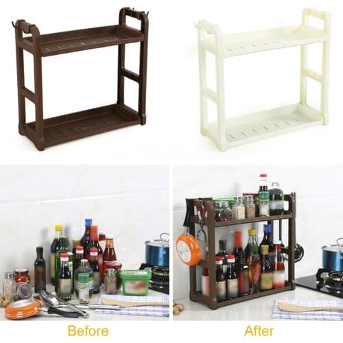 2Tier Kitchen Cabinet Organizer Spice Organizer Rack Standing Rack Kitchen Countertop Storage Organizer Spice Rack Shelf Holder