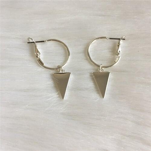 Casual Gold Color Or Silver Color Plating Triangle Round SeaSnail Teardrop Charm Hoop Earrings For Women Girl Party Decoration