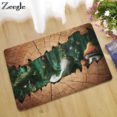 Zeegle 3D Doormats Welcome Entrance Mat Soft Carpet Kids Room Anti-slip Kitchen Mat Bathroom Floor Mat Living Room Rugs Foot Mat