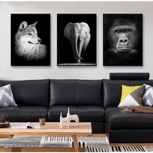 Nordic Animal Modern Lion Orangutan Canvas Painting Posters and Prints Wall Art Pictures for Living Room Decoration Home Decor