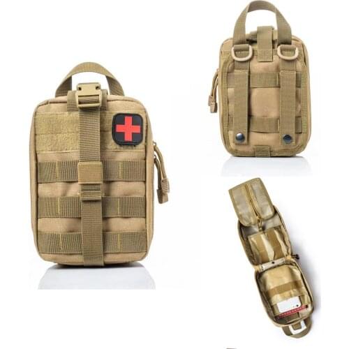 Hunting Survival First Aid Bag Military EDC Pack Molle Tactical Bag Outdoor SOS Pouch Army Medical Kit Waist Belt Backpack 800D