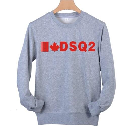 Maple leaf with DSQ2 letters printing round neck padded Sweatshirts pullover pure cotton retro loose couple top Sweatshirt