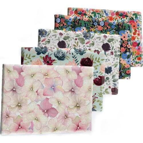 Bullet Polyester Fabric Printed Flower Pattern Liverpool for DIY Hair Bow Scarf Home Textiles Materials 50*145cm