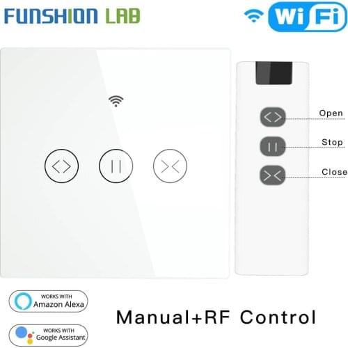 RF WiFi Smart Touch Curtain Blinds Roller Shutter Switch Tuya Smart Life App Remote Control,Work with Alexa Echo Google Home