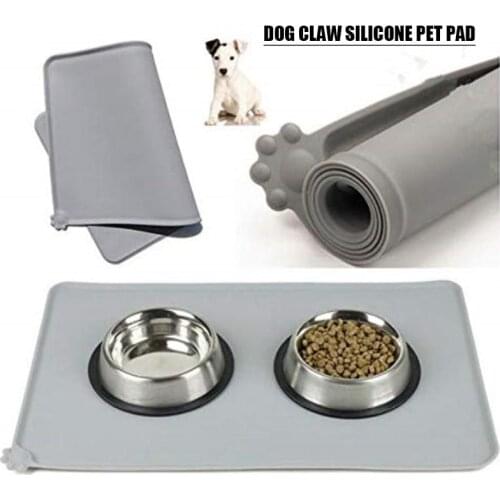 Waterproof Pet Mat For Dog Cat Solid Color Silicone Feeding Placemat Food Bowl Pad Drinking Mat Easy Washing Perros Accesorios
