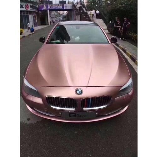 Premium Metallic Rose Gold Satin Vinyl Wrap Roll Adhesive Vinyl Car Sticker Wrapping
