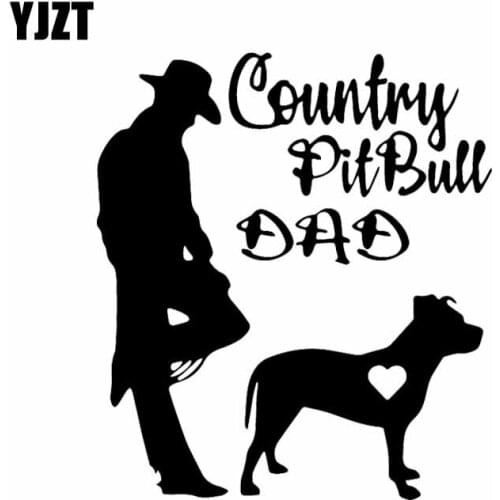 YJZT 13.5X15.3CM Country Pitbull Dad Pit Bull Dad Vinyl Decal Window Car Sticker Dog Modern Art Black/Silver C24-1609