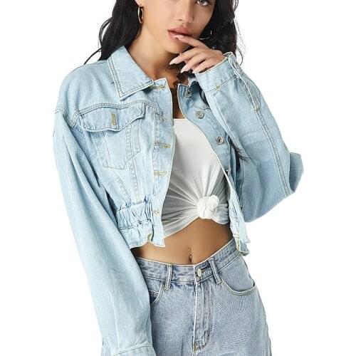 Womens cropped jeans jacket denim fringed womens spring and autumn short coat retro casual jacket woman 2021 streetwear coat