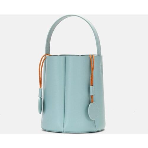 Women Composite Bag Genuine Leather Korean new Fashion Solid String shoulder bag handbag 2 pic set ladylike designer bag