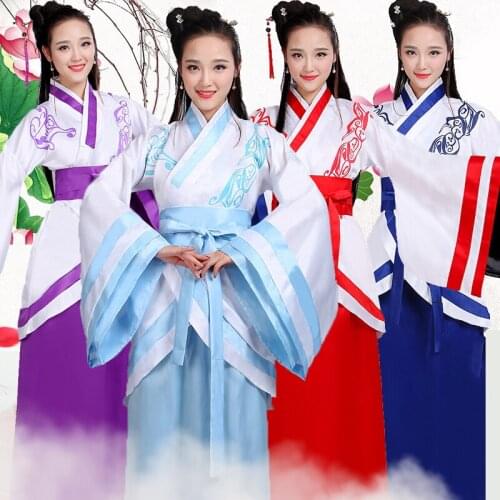 Traditional Chinese Folk Dance For Woman Costumes Female Princess Chaise Dresses Ancient Costume Hanfu Dress Tang Suit DWY1141