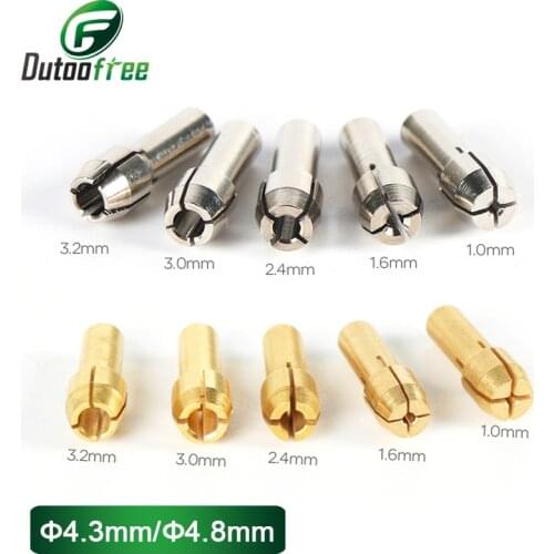 1 Set Power Tools Mini Drill Brass Collet Chuck for Dremel Rotary Tool Diy Drill 5-10PCS