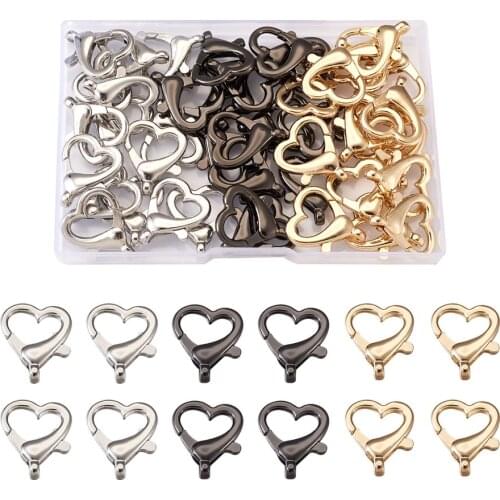 1Box Alloy Heart Lobster Claw Clasps For jewelry making DIY Keychains Bracelet Necklace Decor Links Accessories Mix Color