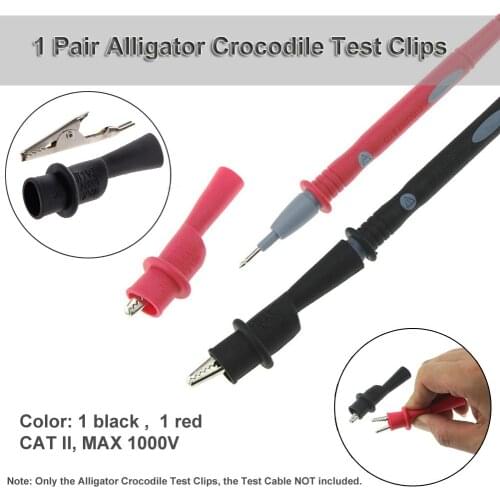 1 Pairs Alligator Crocodile Test Clips Clamps for Multimeter Tester Meter Probe Insulated Crocodile Test Clip Connector