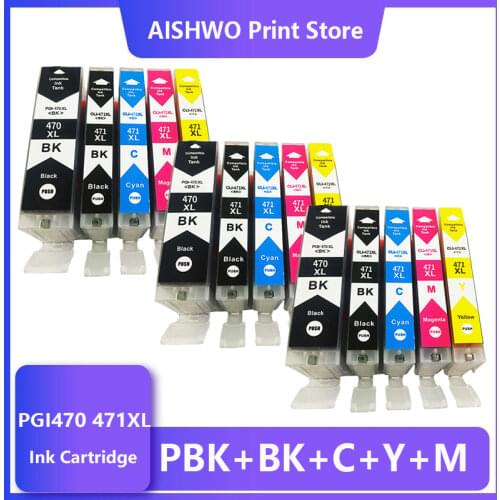 15 PACK PGI-470 CLI-471 pgi470 cli471 470 471 Full Ink cartridge compatible for Canon PIXMA MG5740 MG6840 TS5040 TS6040