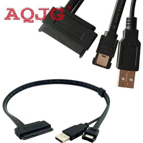 2.5 Inch Hard Disk Drive SATA 22 Pin to eSATA Data + USB Powered Cable NEW SATA22P Female to ESATA7P+USB A Male 0.5m