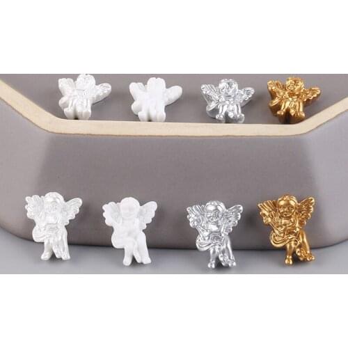 20pcs Vintage Baroque Cute Cupid Angel Pendant Drop Earring For Women Retro Resin Patch diy Jewelry Brooch Fitting Material