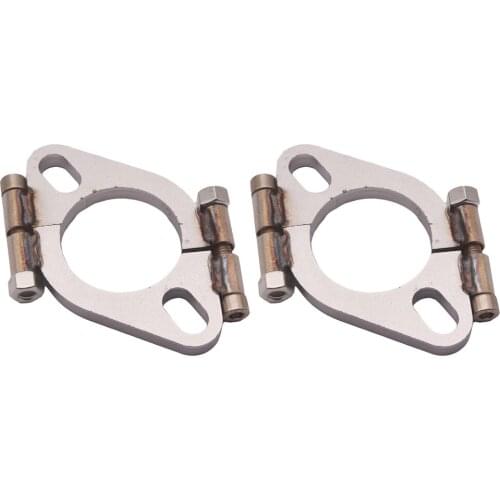 2x 2.5in Durable Silver Flat Oval Split Flange Repair Replacement for Cars Auto