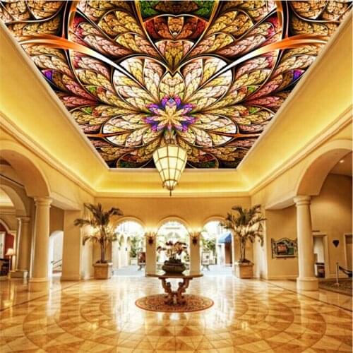 Beibehang Custom Wallpaper 3d Stereo Photo Wallpaper Dreamy abstract ornate ceiling ceiling European Living Room 3d wallpaper