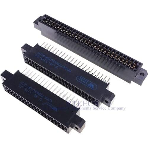 5pcs Edge Connector Slot 3.175 mm Pitch 30 36 40 44 56 60 72 80 86 100 Pin PCB Gold Finger Board Socket Through Holes Flange