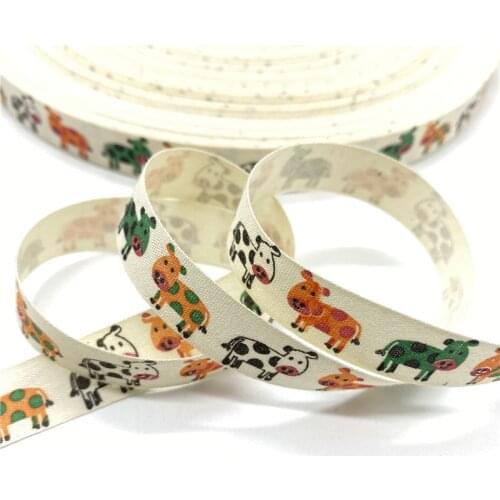 5Yards 15mm Cotton Ribbon Black and white pattern Printed Cotton Ribbons For Wedding Christmas Decoration DIY Sewing Fabric #19