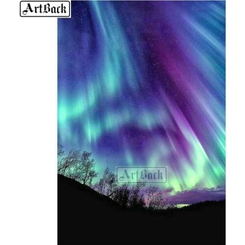 New full square diamond painting northern lights 5d diy diamond mosaic starry sky diamond embroidery sticker 40x60cm