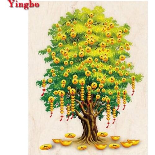 Full Square Round Drill 5D DIY Diamond Painting money tree Patterns bead Embroidery Cross Stitch 3D Pictures pastes Home Decor