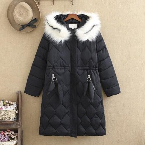 Plus Size Cotton Clothes For Women Long Sleeve Padded Jacket Hooded Add Cotton To Thicken Large Size Winter Coat For Fatwomens