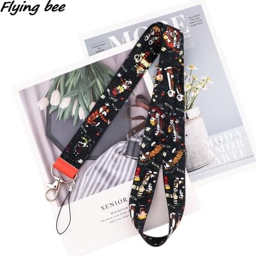 Flyingbee Tiger Keychain Tags Strap Neck Lanyards For Keys ID Card Pass Gym Mobile Phone USB Badge Holder DIY Hang Rope X1719