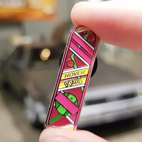 Back To The Future Hover Board Brooch Pins Enamel Metal Badges Lapel Pin Brooches Jackets Jeans Fashion Jewelry Accessories