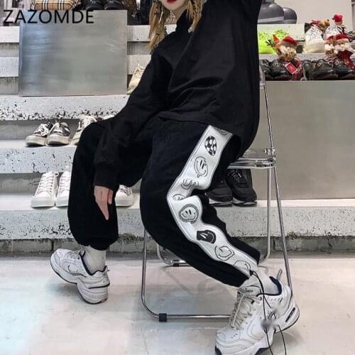 ZAZOMDE Men Slacks Sports Casual Pants Hip Hop Style Harem Pants Fitness Streetwear Printing Joggers Sweatpants 2 Color Trousers