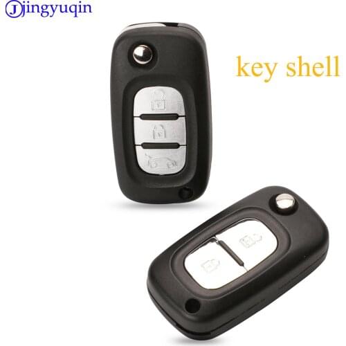 Jingyuqin For Renault Megane 2 3 Duster Clio Buttons Car Key Case Cover Remote Flip Folding Auto Key Shell Replacement