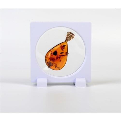 PET Suspended Floating Display Case Pretty Shelves Holder For Jewelry Display Coins Stones Floating Necklace Presentation Case