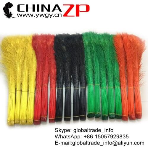 CHINAZP 500pcs 80~90cm(32~36inch) Beautiful Decolorizing Long Two Eyes Peacock Feather Wholesale For Carnival Samba Dance