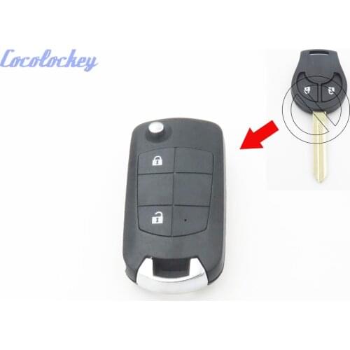 Cocolockey New Modified Flip Folding Remote Shell Key Fob Cover Fit For Nissan Sunny Sylphy Tiida Key Case 2 Button