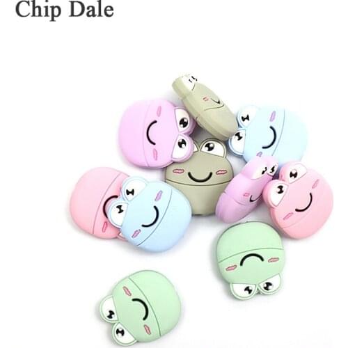 Chip Dale 20pcs Cartoon Silicone Beads Food Grade Mini Frog Baby Teether BPA Free DIY Baby Teething Toys