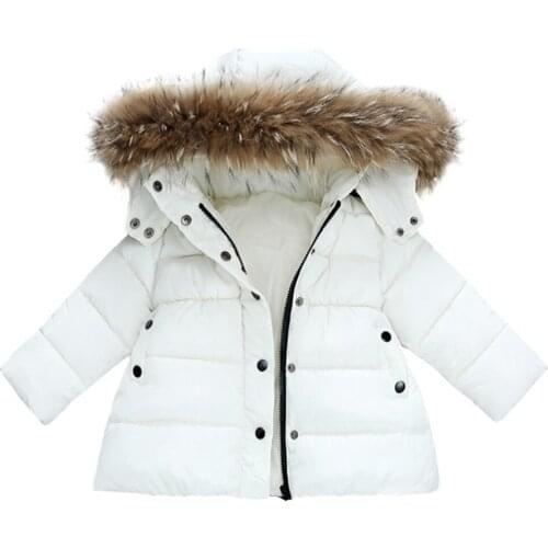 Baby cotton coat fur hooded solid classic thick warm down coat for 1-8years kids children boys girls Winter jacket coat