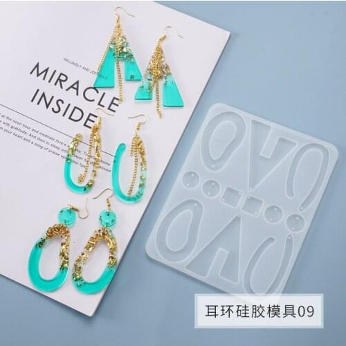 Diy Drop Glue Mold Ear Hook Earrings Multi-spec Earrings Homemade Jewelry Mirror Silicone Mold Molds