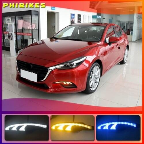 For Mazda 3 Mazda3 Axela 2017 2018 Driving DRL with turn signal Daytime Running Light fog lamp Relay 12V Daylight car styling