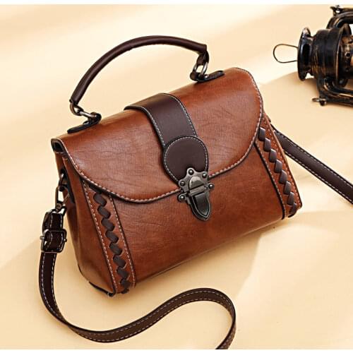 Elegant Lock Design Flap Crossbody Bags For Women Solid Color PU Leather Small Square Shoulder Bag Vintage Handbags And Purses