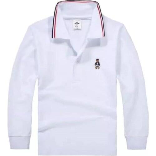 Top quality kids boy polo shirts school uniform shirt boys t shirt long sleeve cotton clothes for 3 4 5 6 7 8 9 10 11 12 years