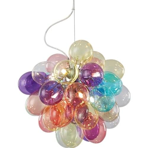 G9 LED Postmodern Colorized Glass Bubble Chandelier Lighting Lustre Suspension Luminaire Lampen For Dinning Room