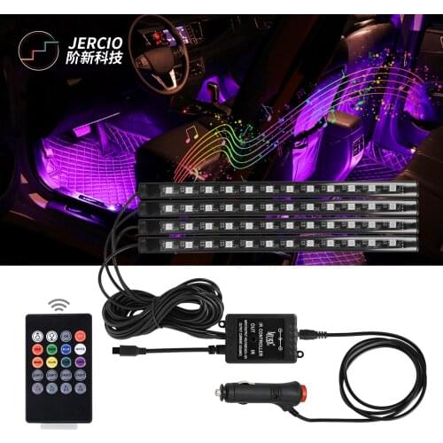 Hot Car Atmosphere Lamp Foot Atmosphere LED Light Decorated With Colorful Voice Control RGB Music Rhythm Lamp