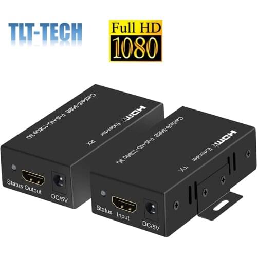 HDMI-compatible Extender 164ft/50M 1080P@60Hz 3D (TX and RX) RJ45 to HDMI-Converter Transfer Single by Cat5e/Cat6/Cat7