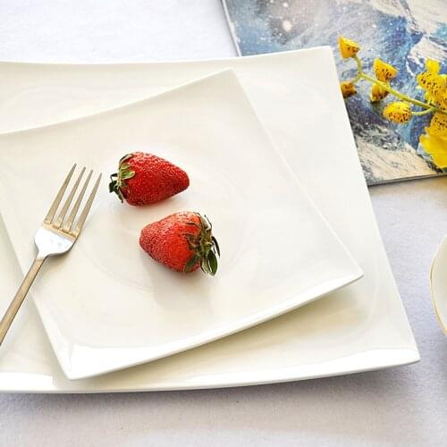 Ceramic Western restaurant steak plate European bone porcelain Jinbian shallow dish round flat