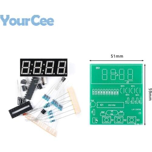 2PCS 4-digit Digital Electronic Clock Electronic Production Kit Teaching and Training Suite DIY Parts 4 Bits Digital Tube Clock