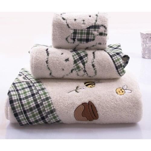 3Pcs Set 100% Cotton Bath Towels Beach Towel Hand Face Bath Towel Soft Cartoon Set Boy Girl Adult Gift Bath Towel Set 60YJ030