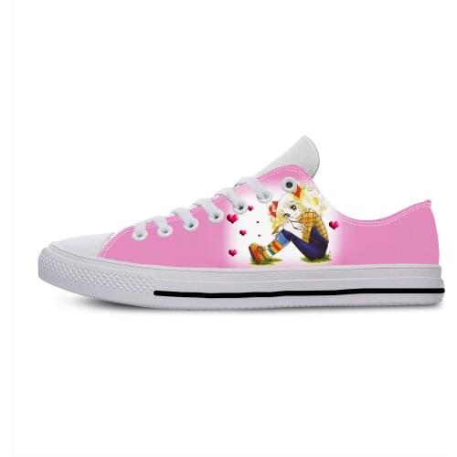 Japanese Anime Manga Cartoon Candy Candy Funny Casual Cloth Shoes Low Top Lightweight Breathable 3D Print Men Women Sneakers