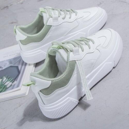 Spring Women Shoes Breathable Mixed Colors Platform Sneakers Women Mesh Flats Fashion Leather Sneakers Casual Shoes Woman 2021